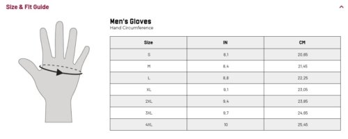 Size chart Gloves