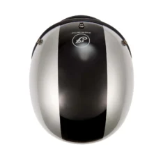Gloss Stripe Retro Full Face Helmet, Silver